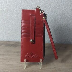 Patricia Nash Red  Leather Wallet with Wrist Strap